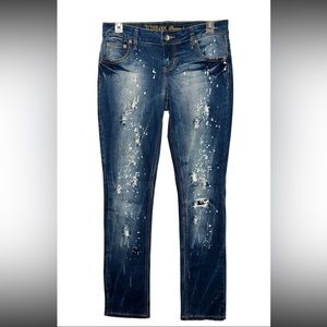 ZCOJEANS Premium Distressed Jeans Juniors Sz 7 Stone Wash Low-rise Ripped Pant